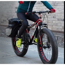 팻바이크 바퀴 큰 자전거 산악용 MTB 광폭타이어 대형, 21단 20인치 레드