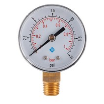 압력 게이지 50mm 0 ~ 15PSI 0 ~ 1BAR 풀 필터 수압 다이얼 유압