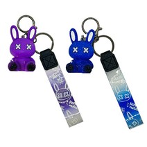 파인드몰 토끼 키링 키홀더 2개 세트, 퍼플+블루