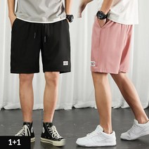 1+1 202 허리밴딩 5부 팬츠 패치 반바지 I5PT005