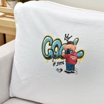 유명한원단 자체제작 커트지 피그먼트 DTG 프린팅 원단 20수 면싱글 다이마루 천 테디베어, A182화이트 성인용