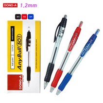[성실한오피스] 동아 애니볼 볼펜, 1개, 1.2mm_검정(12개입)