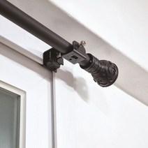 굿즈팡팡 못 없이 다는 커튼봉 안뚫어고리 버전1+커튼봉set, 블랙