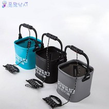 용왕낚시 낚시두레박 7L 13L 옵션별 밑밥통 낚시바칸 접이식두레박 살림통, 블랙