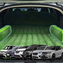 이젠오토 코란도스포츠 차량용 에어매트 차박 캠핑 트렁크에어펌프보수패치보관백, 그린+12V 전동 에어펌프