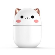 차량용가습기220ml 가습기 귀여운 애완 동물 미니 가정용 작은 아로마 테라피 자동차 창의력 베어 USB LED, 01 WHITE