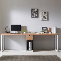 뉴다움 50T 철다리 본체통 2200 2인용책상 학생책상, 아카시아, 아카시아