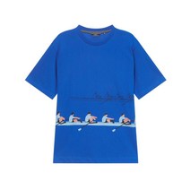 22SS [헤지스X티라이브러리] 블루 로잉 시리즈 그래픽 티셔츠 HZTS2B656B1