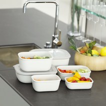 네덜란드 메팔 2000ml 사각 멀티볼 닫으면 밀폐용기 열면 테이블웨어 음식보관 반찬통, 스카이