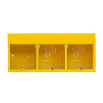 녹색안전 개인보호구함 3구(102x40x49cm)-안전보호구 안전용품 보관함 전면 투명PC창