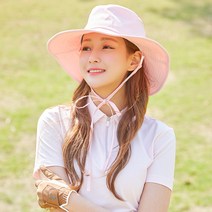 300야드 기능성 메쉬소재 와이드 여성 골프버킷햇, 핑크