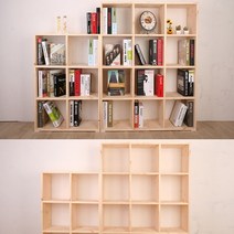 솔이홈 소나무 원목책장 DIY 공간박스 거실장 책꽂이, 12)책장4X3