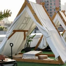 오토캠핑 삼각텐트 북유럽 캠핑장 테라스 장박 텐트, 삼각형  입구 폭2m  길이1.5m