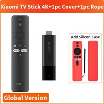 셋탑박스 OTT셋톱박스 글로벌 버전 xiaomi tv 스틱 쿼드 코어 안드로이드 tv 11 dolby dts hd 듀얼 디코딩 2gb ram 8gb rom wifi 구글, 빨간 덮개를 추가하십시오, 나는 플러그