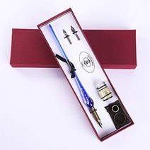 일본직발송 3. SIPLIV 수제 크리스탈 딥 펜 만년필 키트 빈티지 서예 서명 펜 생일 크리스마스 선물 아트, ONE SIZE_블루, ONE SIZE_블루, 블루