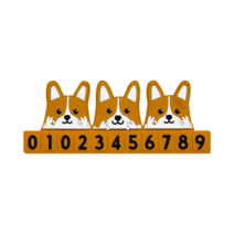[위글위글] 차량용 캐릭터 주차번호판 논슬립 휴대폰번호 거치형 주차알림판, Welsh Corgi(FRPVCPKS-002)