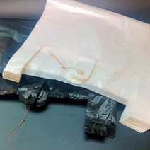 비닐봉지 HDPE 무지봉투 백색 검정 손잡이 마트 테이크아웃 비닐봉투 1묶음 70장, 검정색, 59(75) x 88 + 8