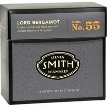 Steven Smith Teamaker 스티븐스미스 티메이커 로드 베르가못 풀 리프 홍차 15티백 6팩