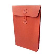 컬러 크라프트 종이 단추 봉투 포장 카탈로그 리플렛 팜플렛 케이스 서류 보관 수납 세로 빨강 1P