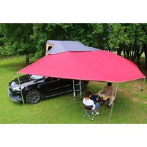 무 가오디 정품 캠핑 전문 루프탑 텐트 아웃도어 셀프드라이브 투어 카 웨건 무료 차박, Q. 하드쉘 2~3인 카키 + 캐노피 4폴 200x14