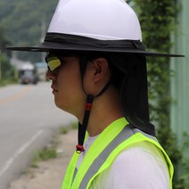 안전모 그늘이 여름용 그늘막 썬캡 햇빛가리개 차양, 검정