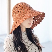 빅브림크렘쉘햇 벙거지모자 버킷햇 여성모자 여름모자 여성여름모자 밀짚모자 (5컬러)