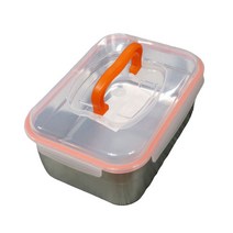 키친아트 스텐 김치통 2.4 2.9 3.6L 사각 밀폐용기 반찬통 보관용기, 1개, 2.4L