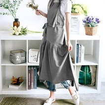 에이프릴 원피스 롱 앞치마(그레이) 공방 카페앞치마