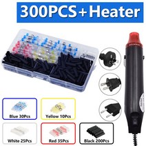 산업 공업 용 열풍기 건조기 무선 히팅건 300W 전기 미니 히트건 핸드 헬드 핫 에어 건 300 개 열 수축, 히터 및 300PCS_미국 플러그(110V)