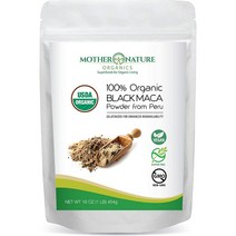 Mother Nature Organics Superfoods 마더네이쳐 오가닉스 페루 블랙마카 젤라틴화 분말 Non-GMO (454g), 454g, 1개