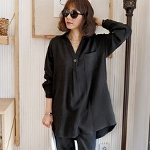 A705 내추럴 A라인 롱블라우스/롱블라우스/루즈핏블라우스/브이넥블라우스