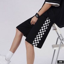 가바바 남성 빅사이즈 반바지 편안하지만 간지나는 흑백 바둑무늬 데일리룩 밴딩팬츠 5XL까지 G67788