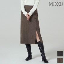미쏘 버튼 체크 롱 스커트_MIWWH9T13A