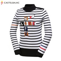 까스텔바작 여성용 방풍 반넥 스트라이프 니트 BG9WSW708