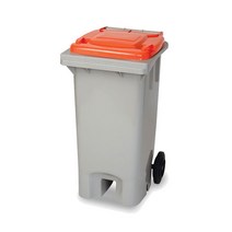 업소용 음식물 쓰레기통 120L 아파트 짬통, 회색, 페달형, 녹색