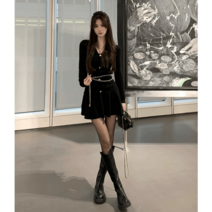 가을 스웨터 스커트 블랙 원피스 니트
