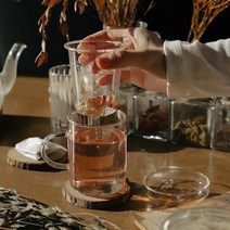 홈카페 내열유리 투명 항아리 손잡이 머그컵 티세트, 브루티내열티머그(플라워400ml)