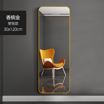 전신 거울 미러 피팅 드레스룸 거실 그물 레드 화장 홈 기숙사 벽걸이 형 수직, 큰 둥근 모서리 붙여넣기 벽걸이 우아한 골드 벽걸