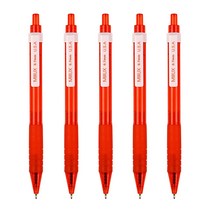 밀룩스 니들 0.7mm 검정심볼펜, 1개입, 빨강색