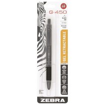 제브라 Zebra Pen G 450 접이식 젤 펜 블랙 황동 배럴 미디엄 포인트 0.7mm 잉크 1팩 49511, 1 Count (Pack of 1)