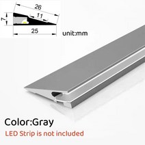 보이지 않는 H7mm LED 경사빔 알루미늄 프로파일 초박형 캐비닛 스트립바조명, Gray, 30cmX1pcs