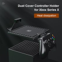Xbox 시리즈 X 먼지 필터 커버 콘솔 용 게임 패드 헤드폰 스탠드가있는 ABS 컨트롤러 헤드폰 걸이 마운트가있는 방진, 협동사
