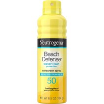 Neutrogena 비치 디펜스 선크림 스프레이 SPF 50 속건성 방수 자외선 차단 옥시벤존 프 184g 1개