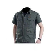 작업복 세트 남녀 공용 반사 얇은 섹션 통기성 유니폼 공장 서비스 사파리 스타일, 04 shirt_03 XL 60-68kg