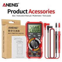 멀티테스터기 접촉/비접촉 타코메타/회전계/RPM/회전수측정기 aneng sz301 디지털 멀티미터 acdc 전압 전류 자동 테스터 전기 저항 옴 전류계 커패시턴스, 빨간색