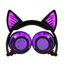 LINX 블루투스 이어폰 고양이헤드셋 유튜브장비 개인방송장비, 화이트