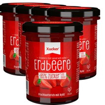 슈카 Xucker Strawberry jam 독일 로우슈가 딸기 스프레드 잼 220g, 5팩