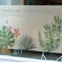 무점착반투명시트_몬스테라리프02_B01_W90xH120cm, 더썸스탈 본상품선택
