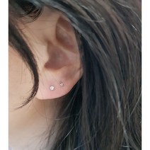 [925 Silver] 2mm 2.5mm 초미니 실버 큐빅 귀걸이