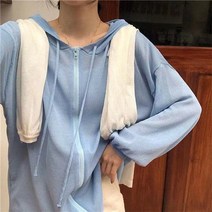 여성 후드 집업 여름 가디건 썸머 루즈핏 비치웨어